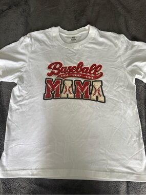 Baseball Mama White Tee
